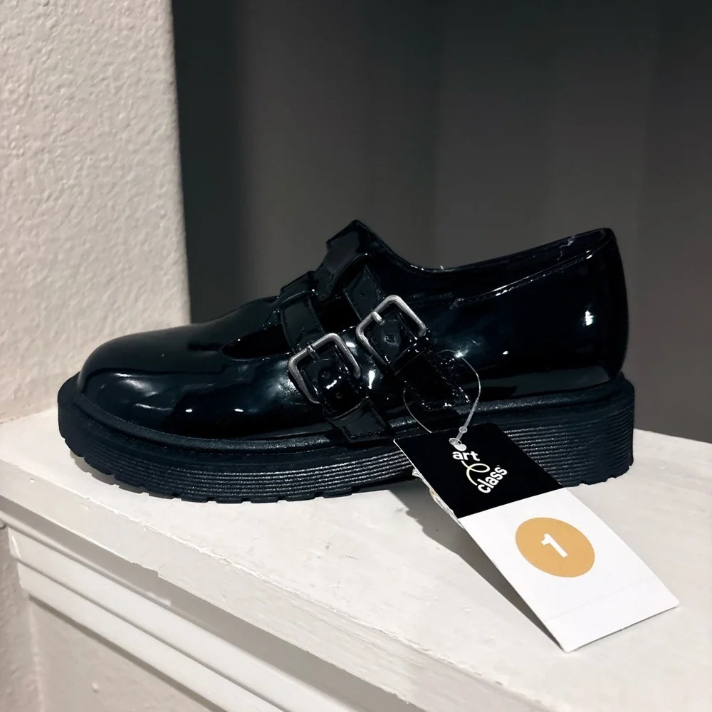 Art Class Kids Girls Eden Mary Jane Dressy School Fashion Flats Black Youth Sz 1